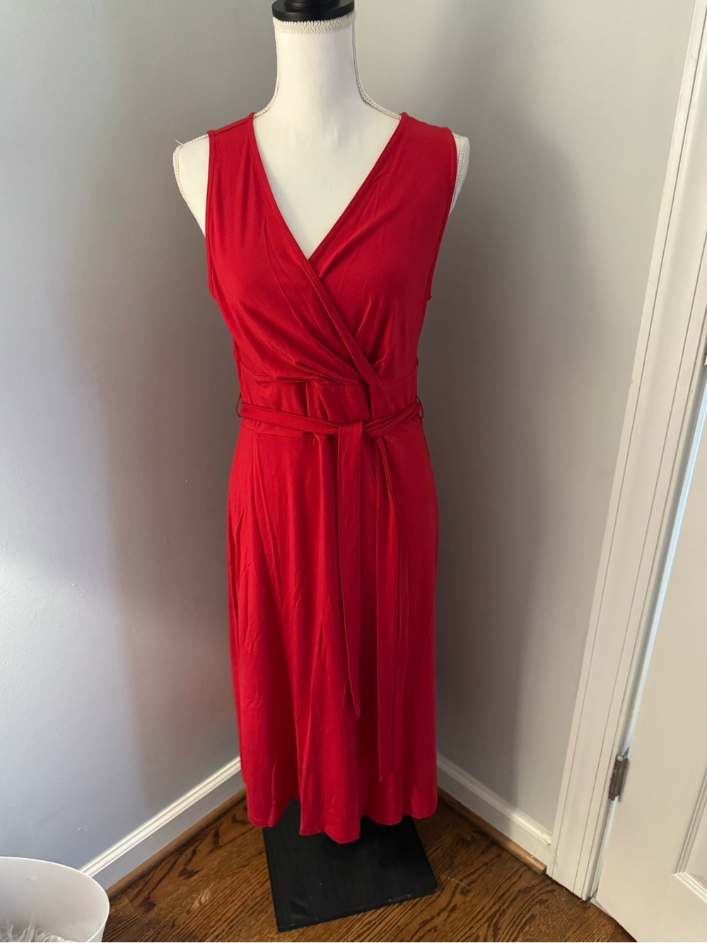 Talbots Faux Wrap Sleeveless Midi Dress Size M